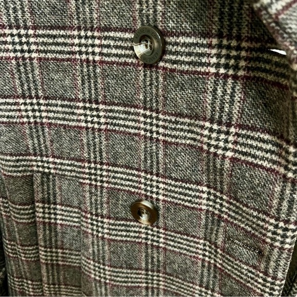 NWT Kennth Cole NY Long Plaid Coat W/ Removable Faux Fur Collar Size M​​ - Picture 5 of 7